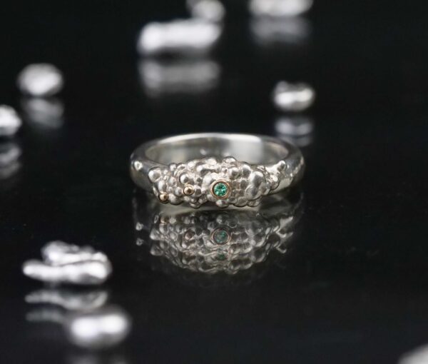 SILVER EMERALD RING